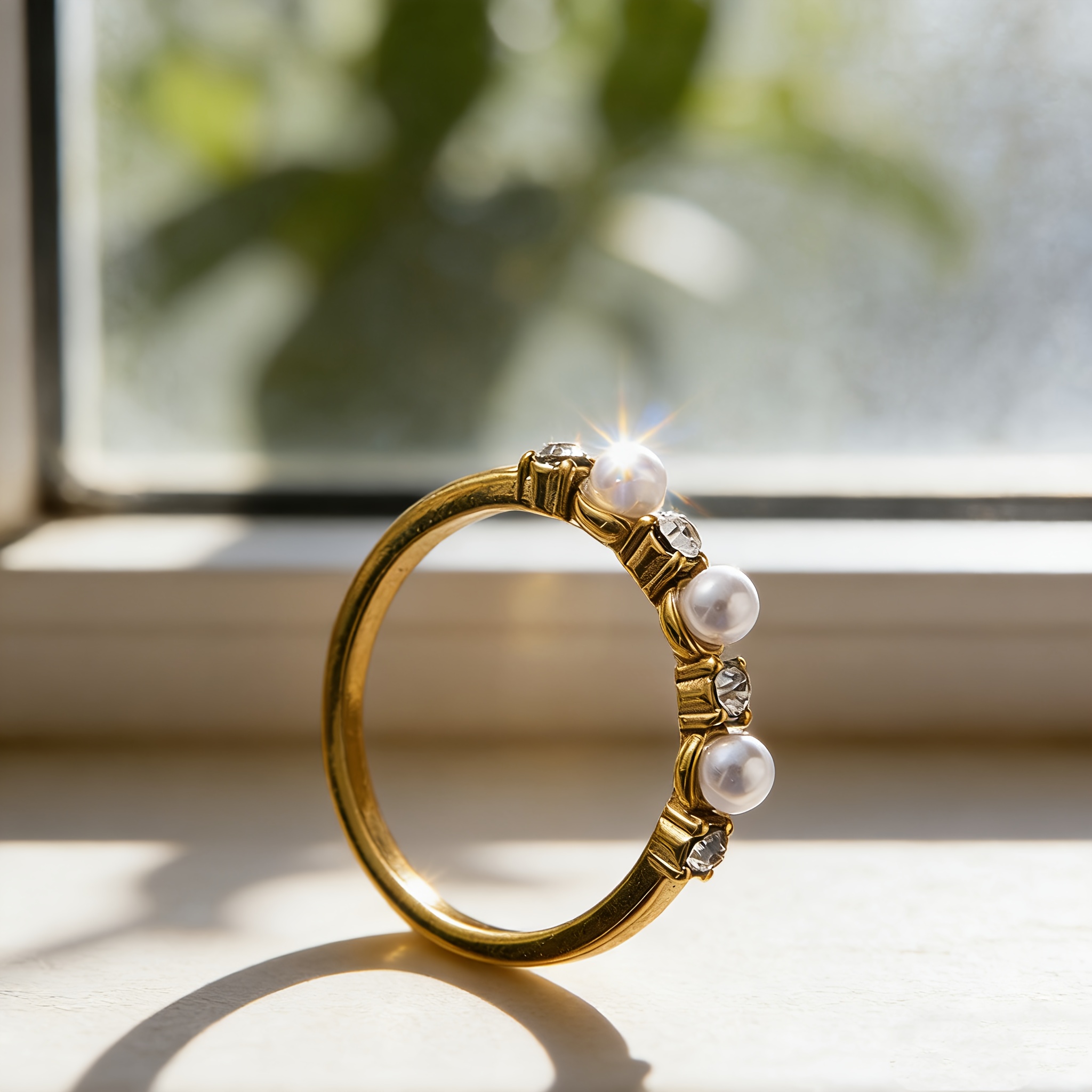 Women's Korean Trendy Luxury Pearl Statement Ring